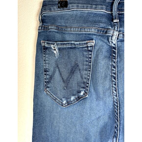 Mother Insider Crop Step Chew 30 raw hem medium wash fair - Picture 5 of 13